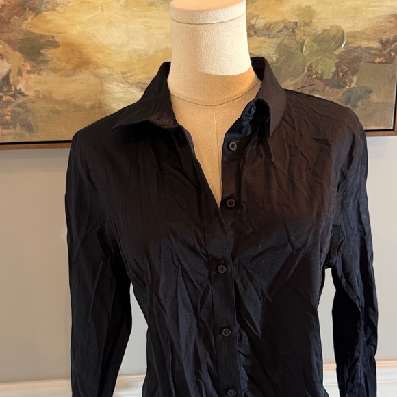 Banana Republic Black Cotton Button-Down Shirt - Picture 3 of 5